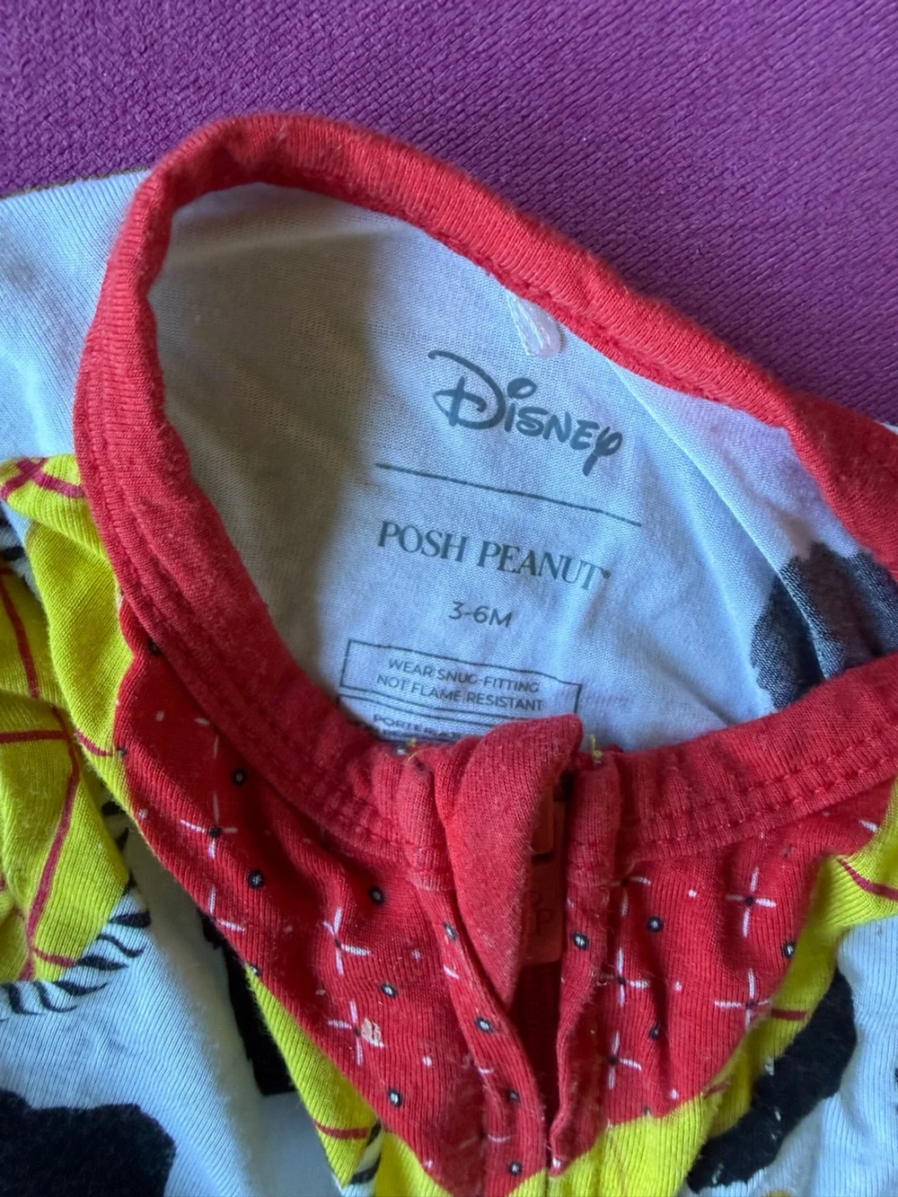 Posh Peanut Toy Story woody. Red and Yellow Disney Character Infant One-Piece
